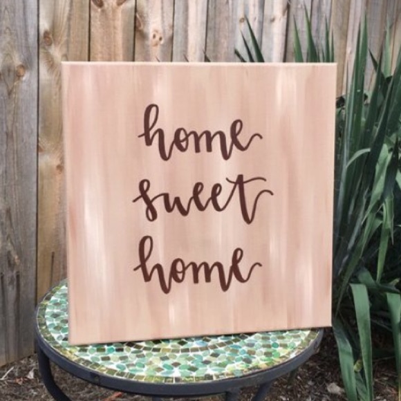 Calligraphy Home Sweet Home Canvas Home Decor - Picture 3 of 4